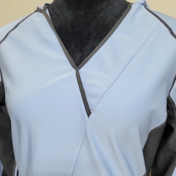 Merrell Opti Wick Hiking Pullover Hooded Blue Gray Active Top Medium - Picture 3 of 10